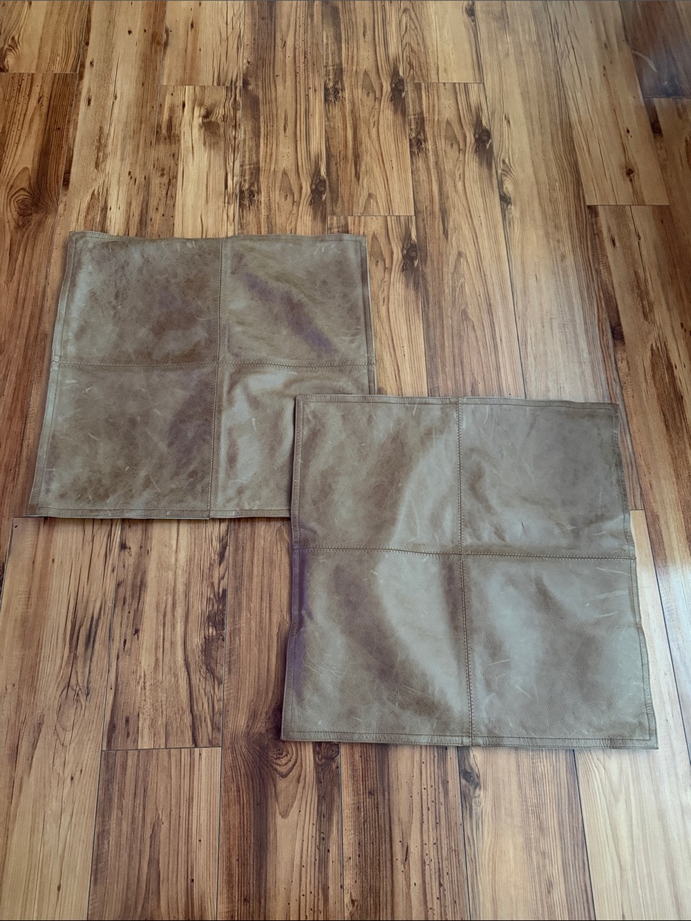Pottery Barn Pieced Leather Pillow Cover